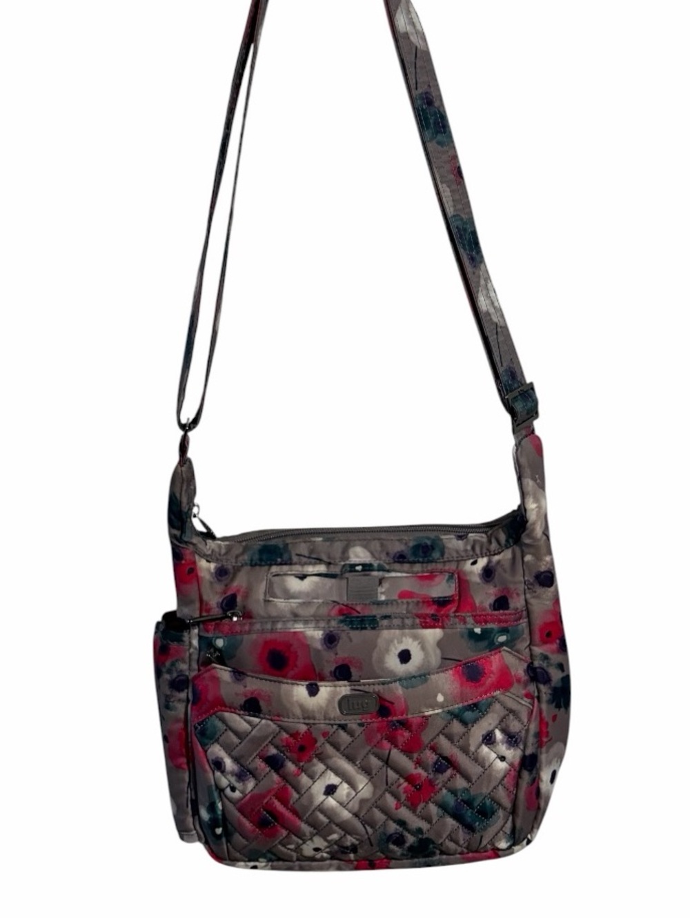 Lug Flutter Crossbody Bag Watercolor Pearl Lightweight Packable Grey Pink White - Picture 11 of 11